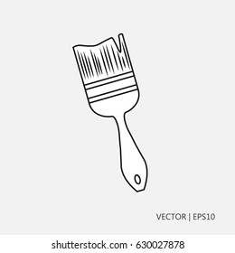 Vector illustration paintbrush painting walls simple stock vector royalty free