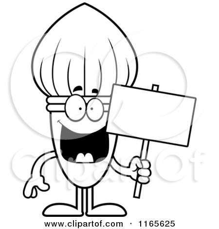 Cartoon clipart of a paintbrush mascot holding a sign