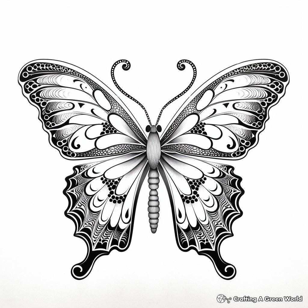 Painted lady butterfly coloring pages