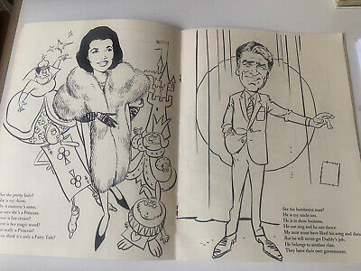 Vintage jfk john jackie kennedy coloring book uncolored by drucker