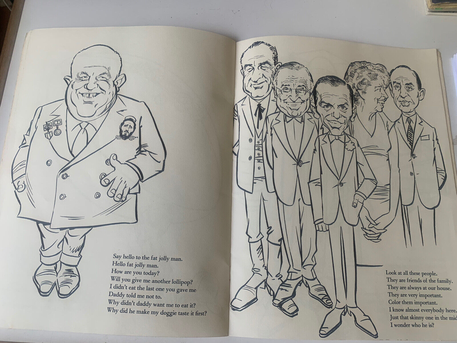 Vintage jfk john jackie kennedy coloring book uncolored by drucker