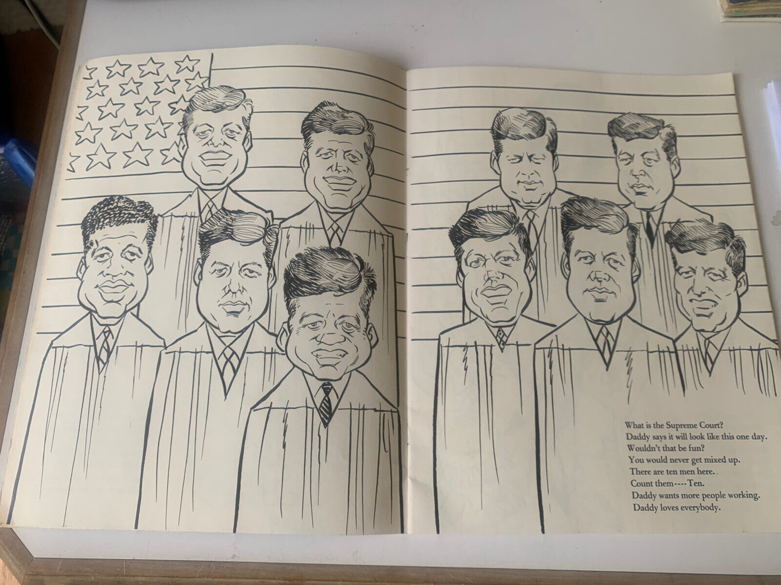 Vintage jfk john jackie kennedy coloring book uncolored by drucker