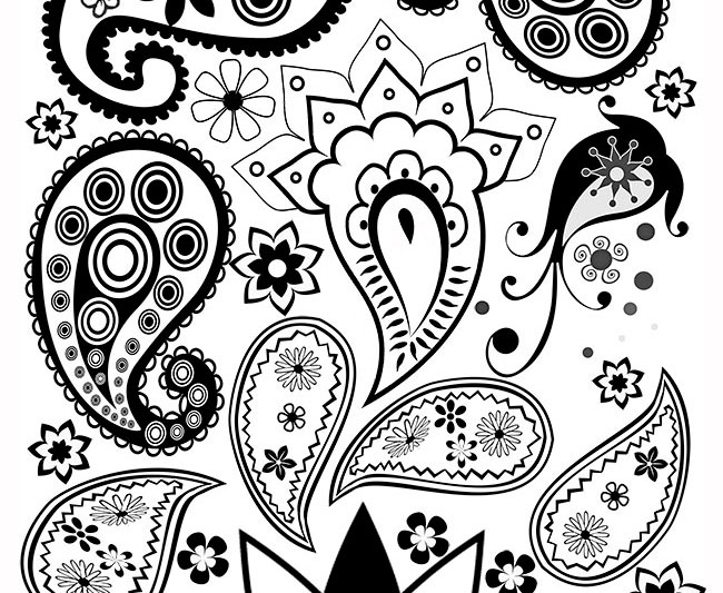 Free paisley coloring page