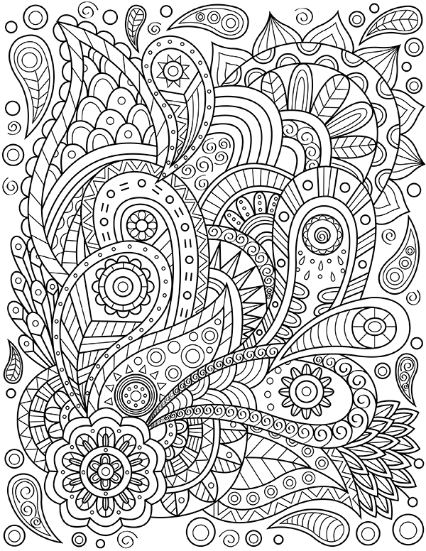 Printable paisley adult coloring page