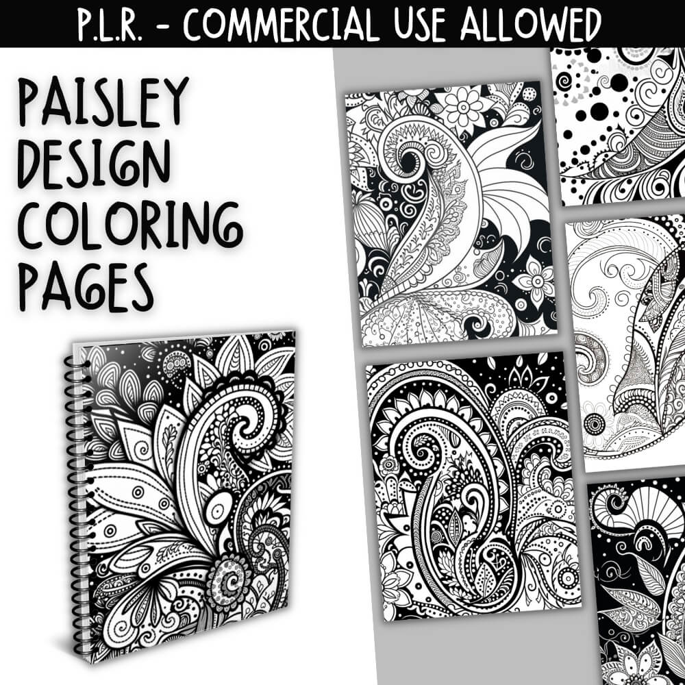 Plr paisley coloring pages â plr