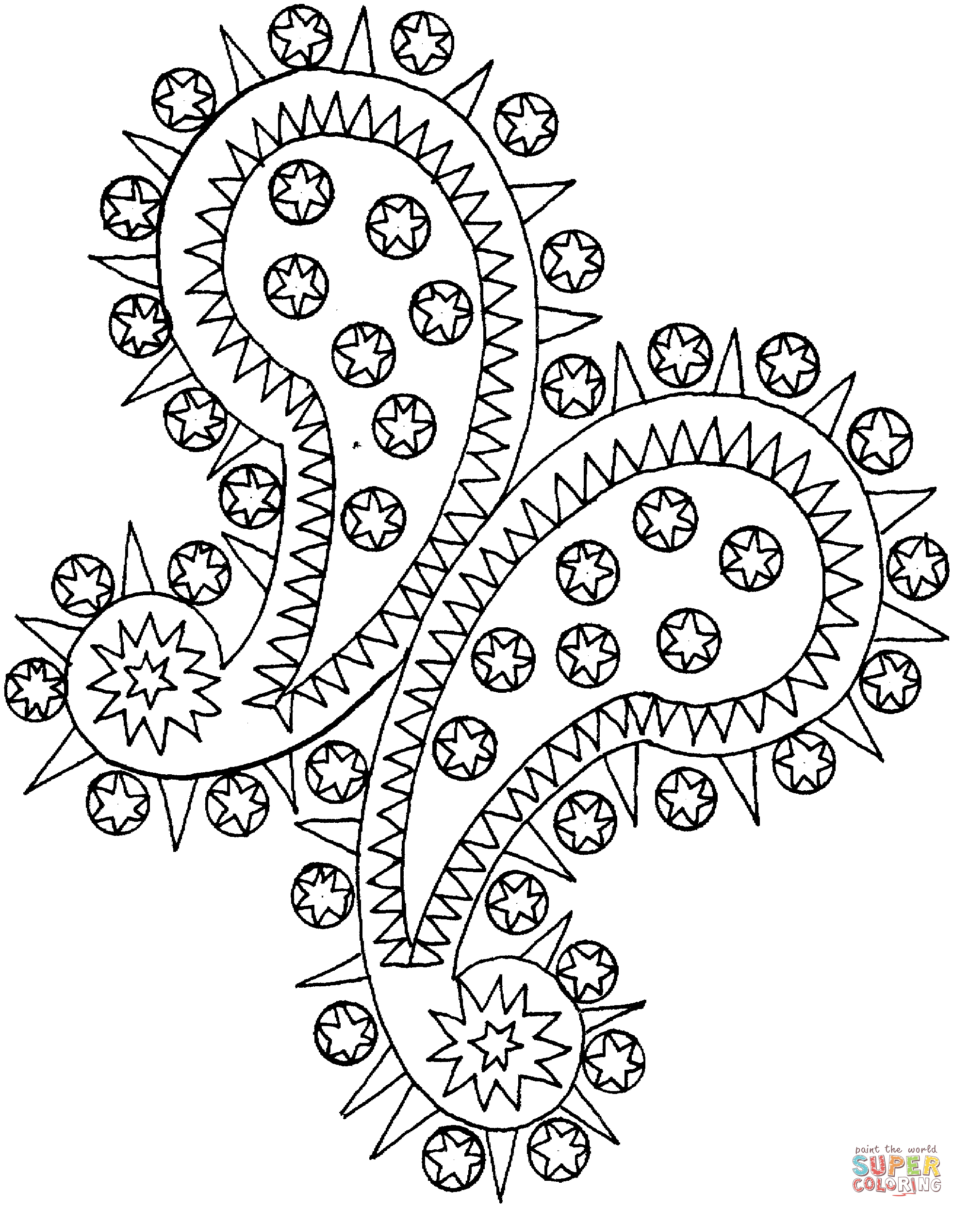 Paisley coloring page free printable coloring pages