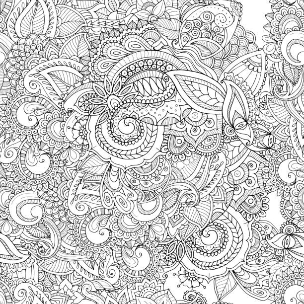 Paisley coloring pages stock illustrations royalty