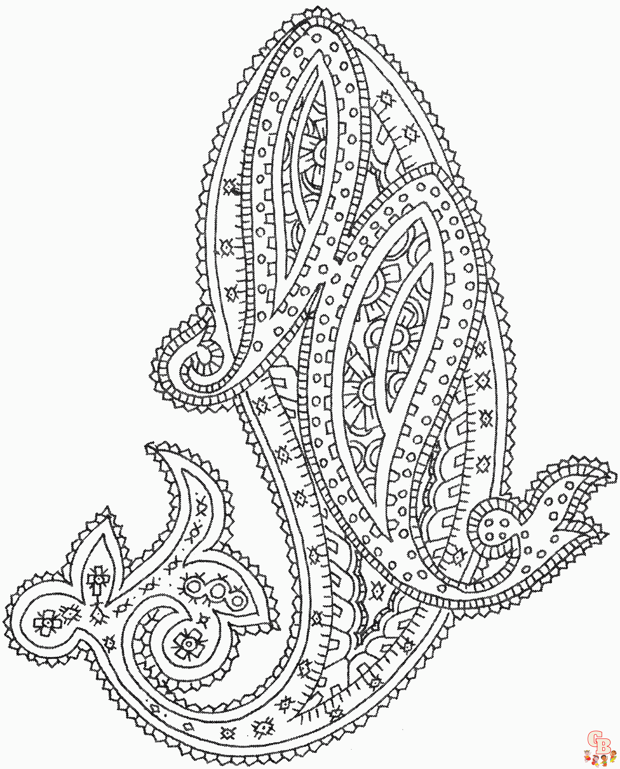 Printable paisley coloring pages free for kids and adults