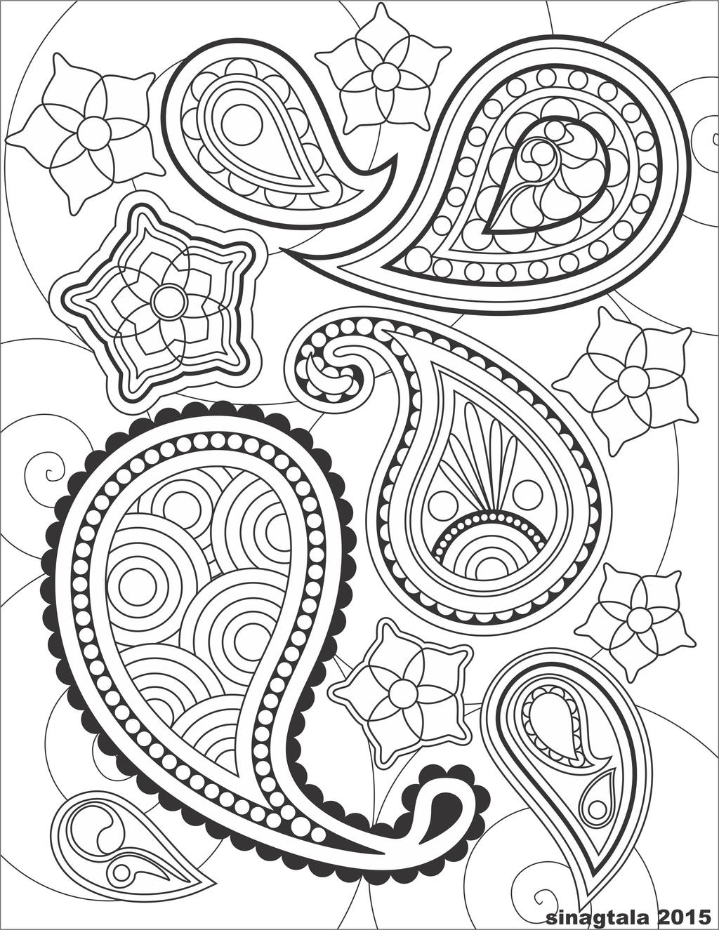 Paisley coloring page by sinagtala on