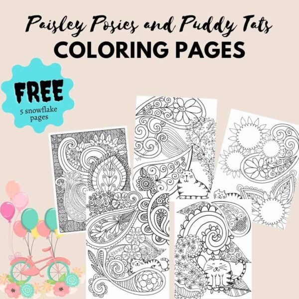 Paisley posies and puddy tats coloring pages