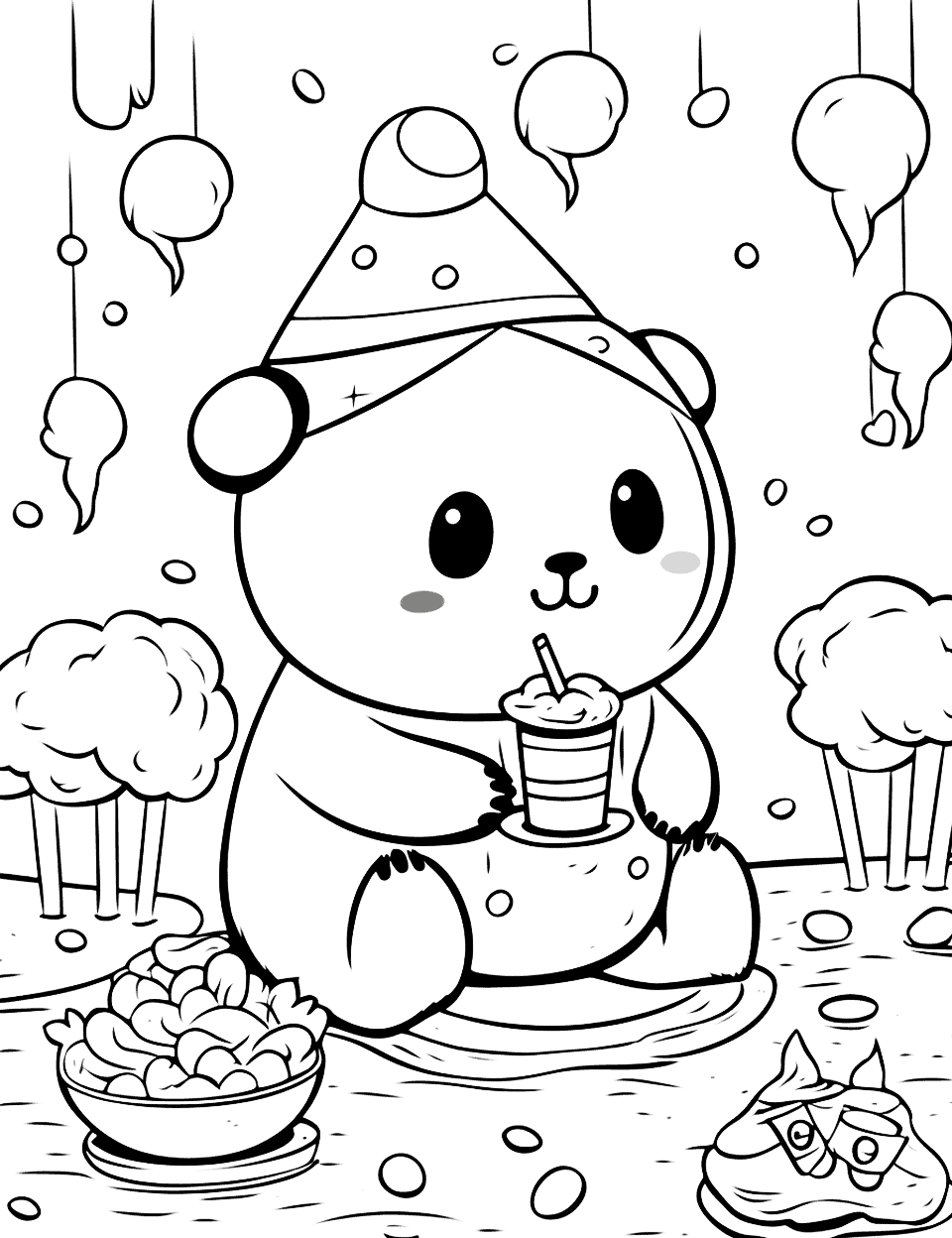 Kawaii coloring pages free printable sheets