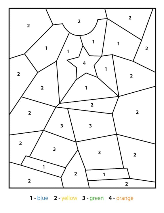 Pajamas color by number kids printable various theme coloring pages for preschool and kindergarten instant digital pdf download