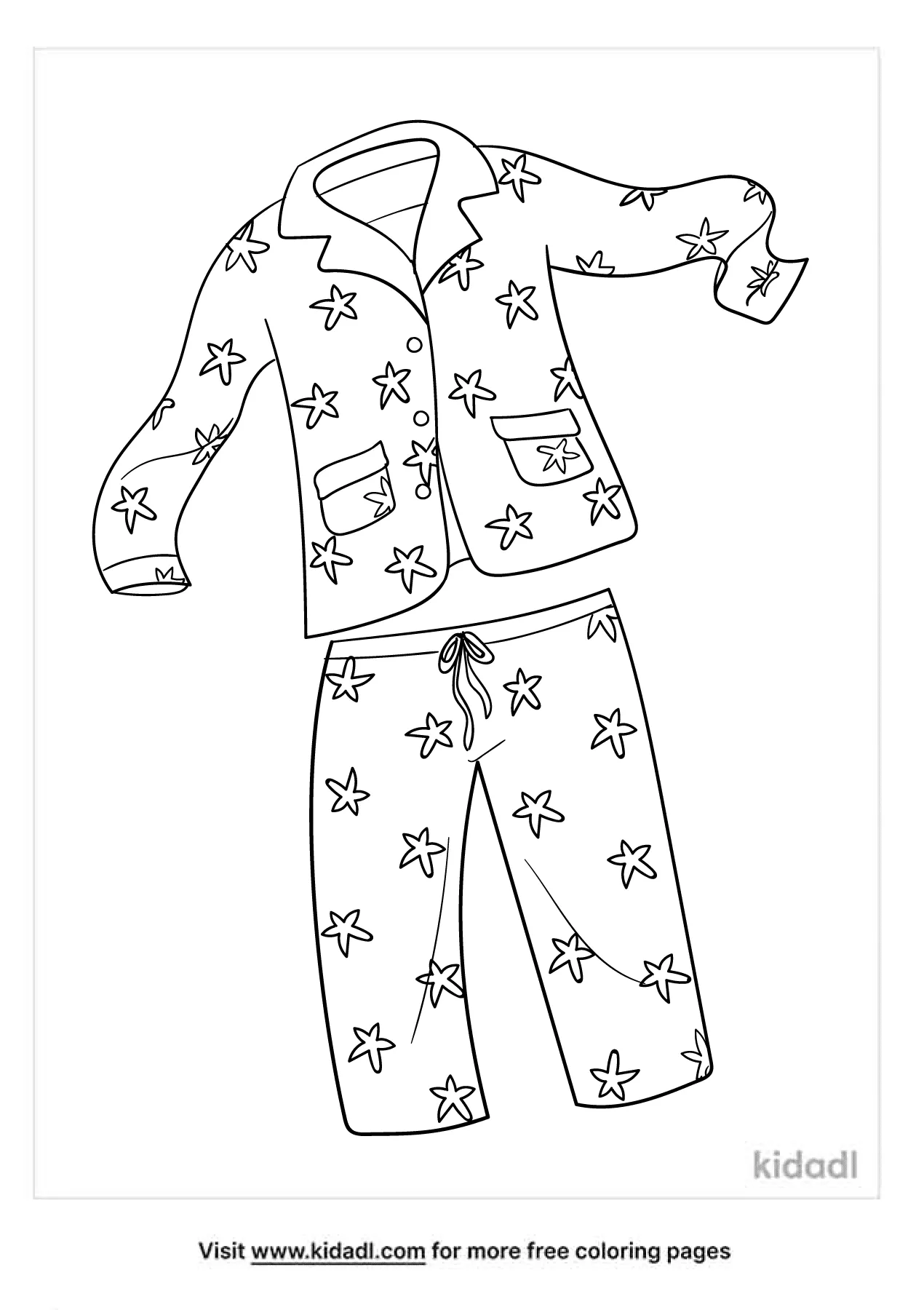 Free pajamas coloring page coloring page printables