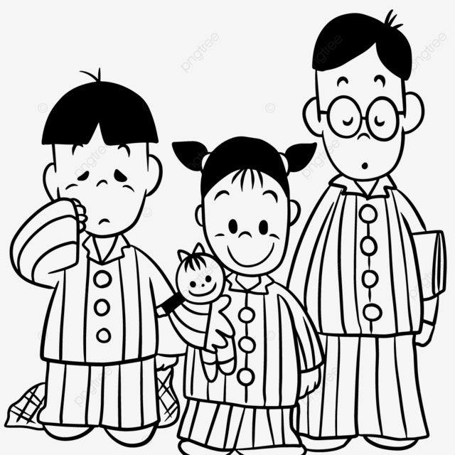 Family pajamas cartoon doodle kawaii anime coloring page cute illustration drawing character chibi manga ic vector car drawing anime drawing cartoon drawing png and vector with transparent background for free download