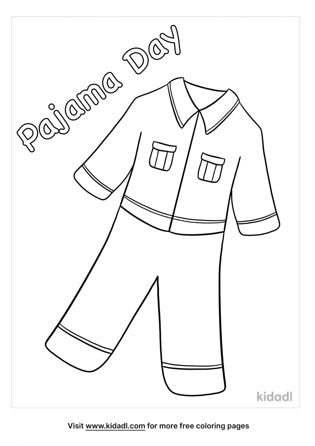 Free pajama day coloring page coloring page printables