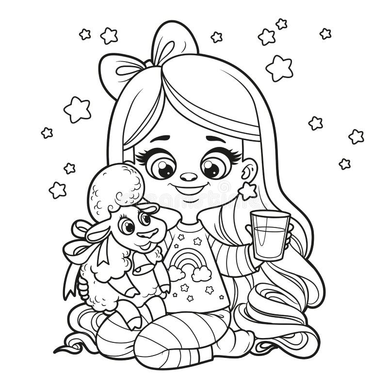 Girl pajamas coloring page stock illustrations â girl pajamas coloring page stock illustrations vectors clipart