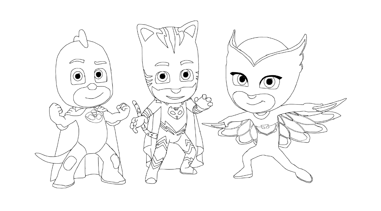 Pj masks coloring pages