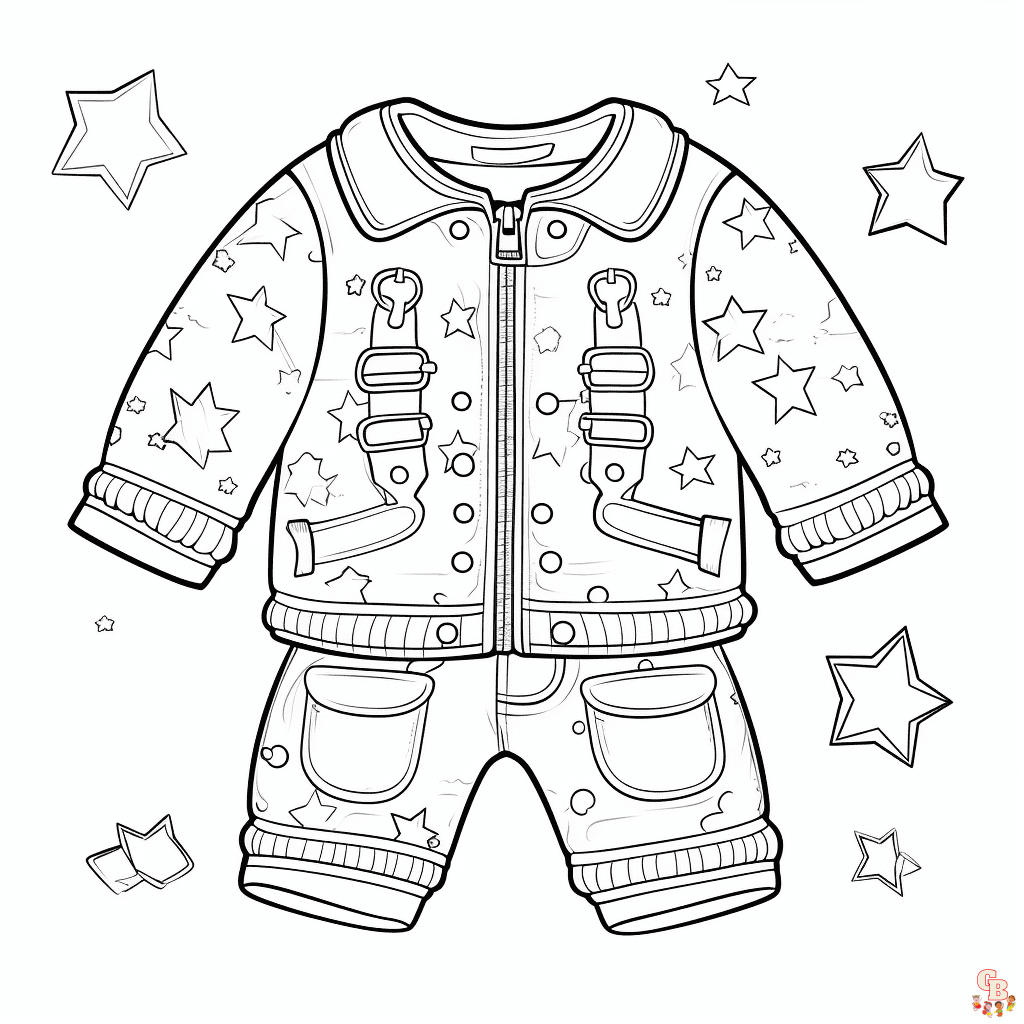 Printable clothing coloring pages free for kids and adults