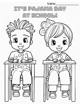 Pajama day coloring sheet by lgsf tpt