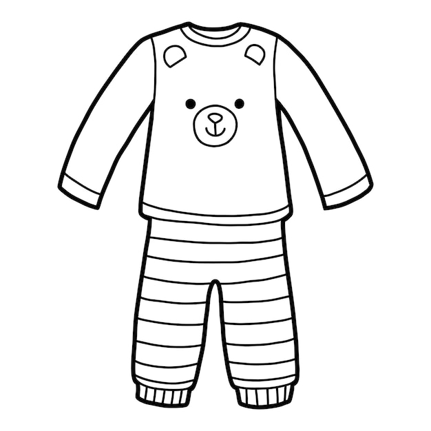 Premium vector coloring book pyjamas with a bear