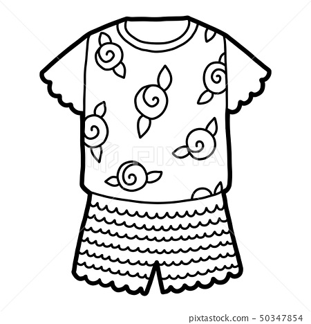 Coloring book pyjamas with rose pattern