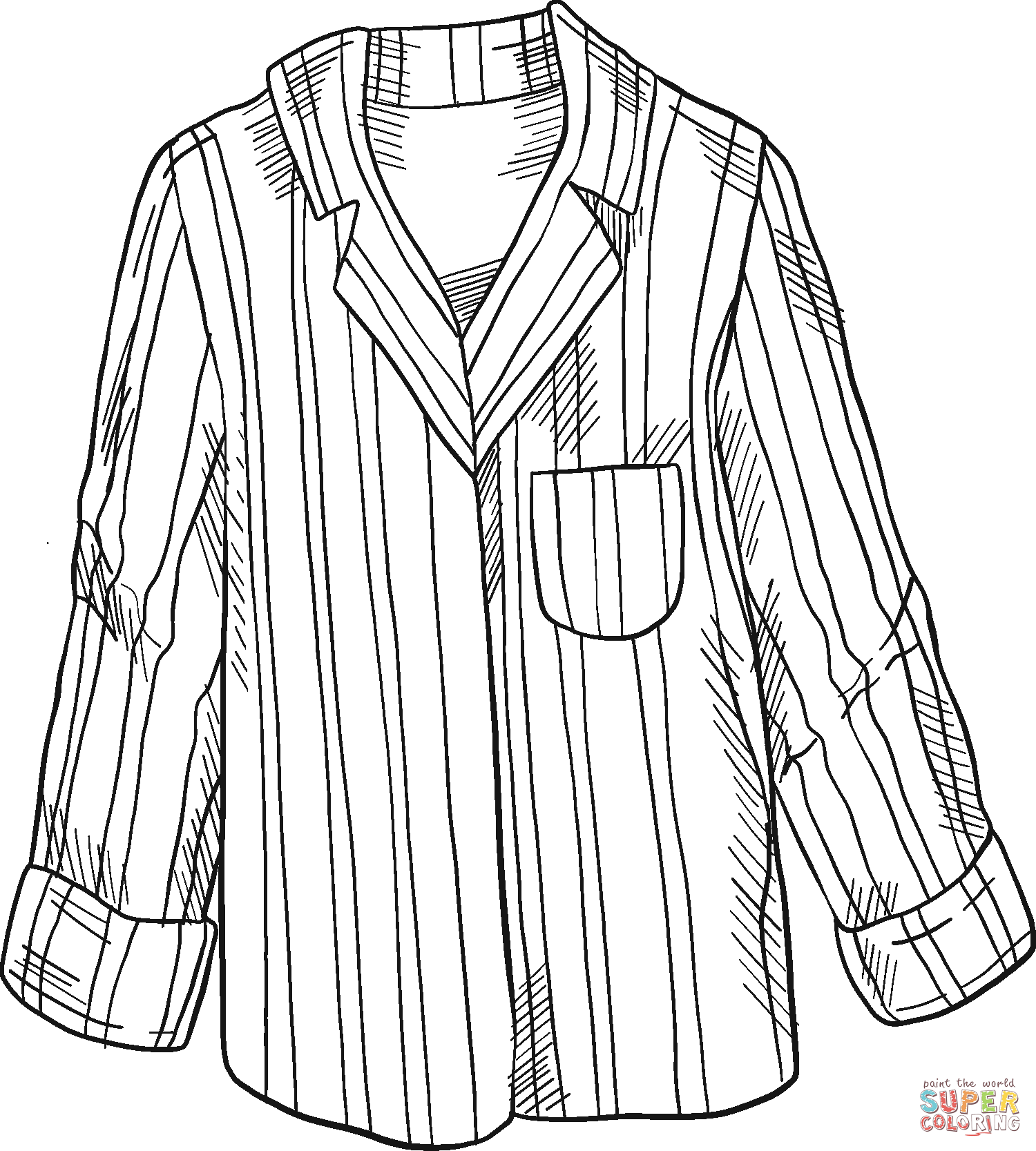 Pajamas striped shirt coloring page free printable coloring pages