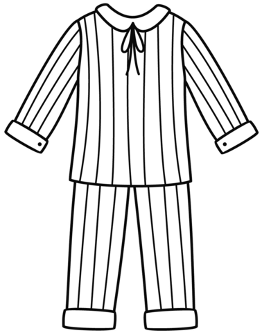 Pajama coloring page free printable coloring pages