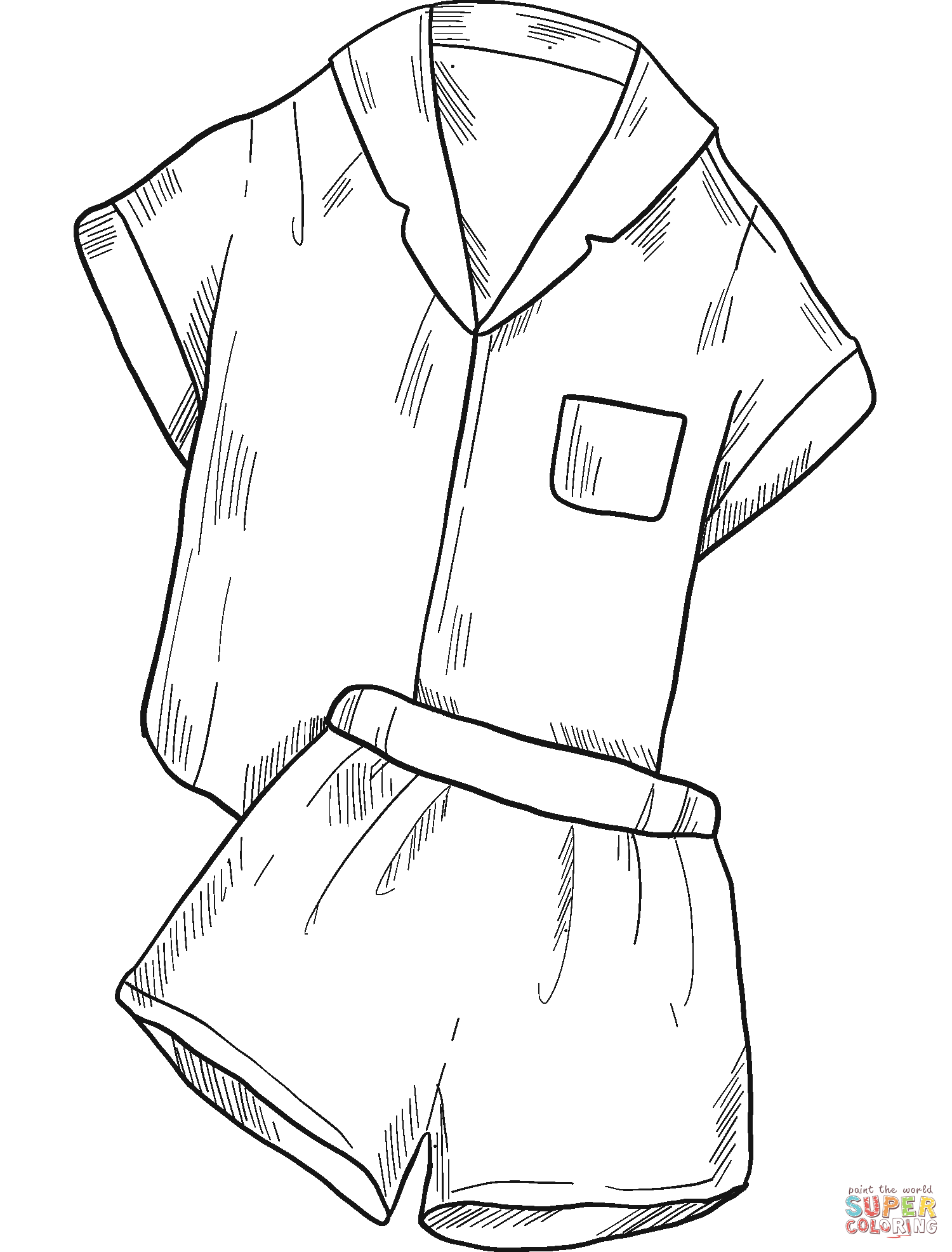 Pajamas coloring page free printable coloring pages