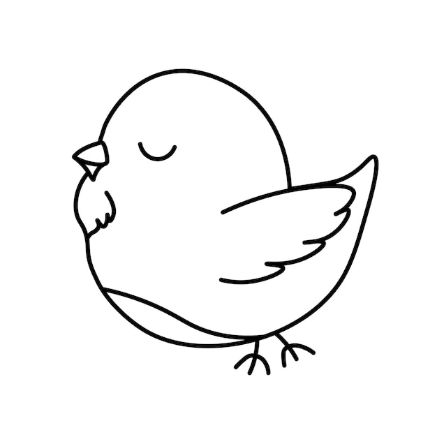 Premium vector bird drawing doodle coloring book for children image for printing books coloring books postcards