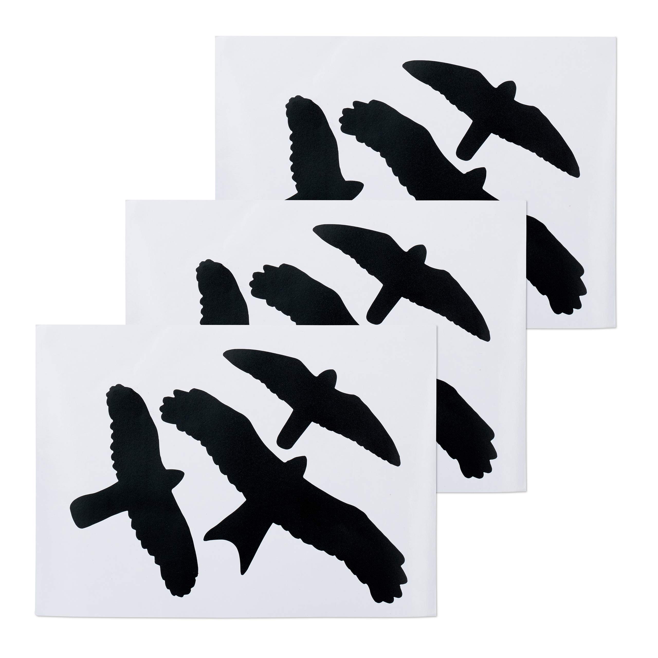 Relaxdays set of bird stickers warning birds for window panes glass doors bird window protection black pvc home kitchen