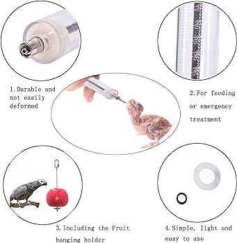 Ml baby birds feeding syringe used for feeding milk for young birds parrotmanual feeding syringe for feeding medicine for sick birds w bird food holdermetal feeding spoon young bird drinker buy