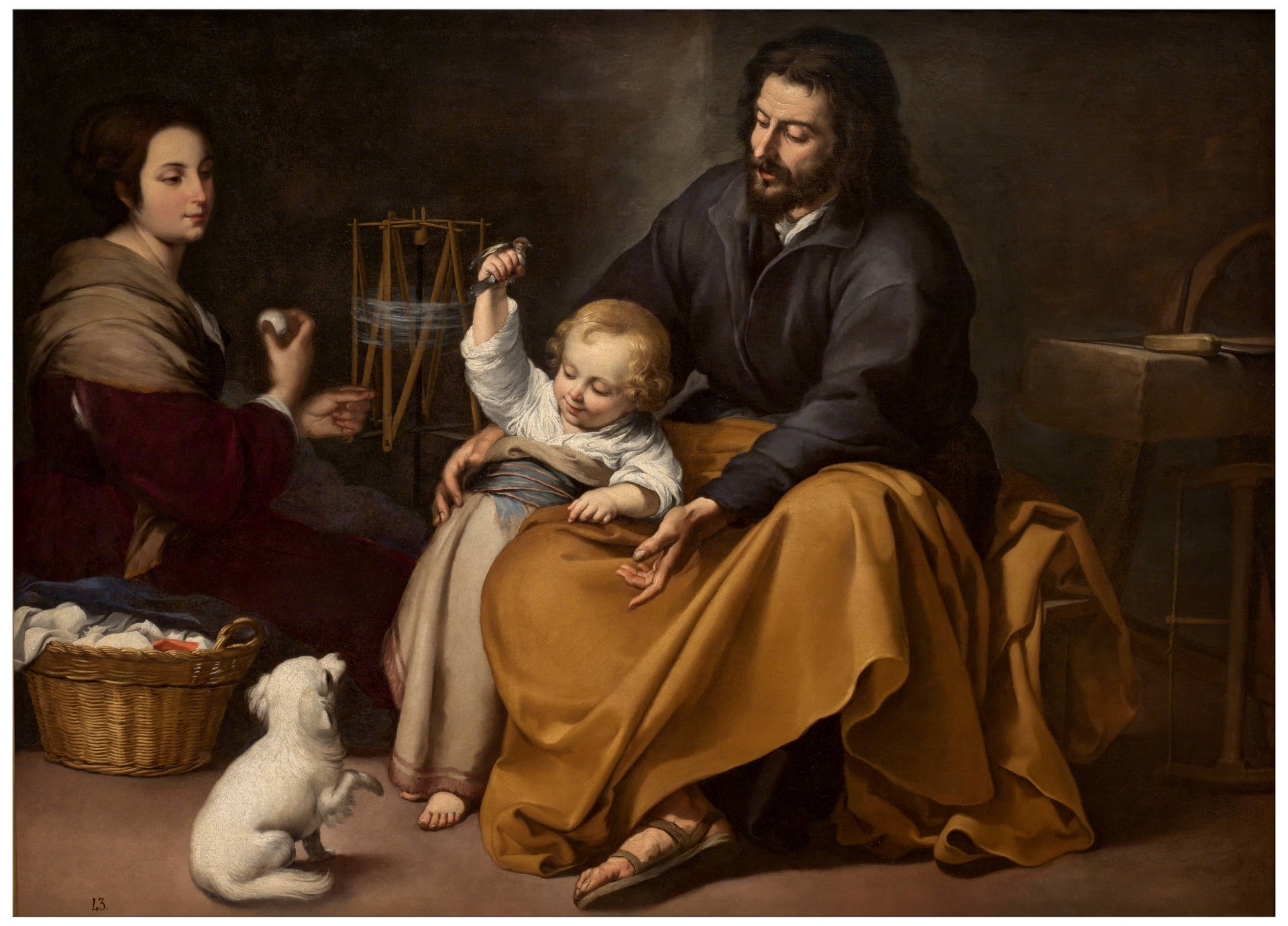 The holy family with a little bird