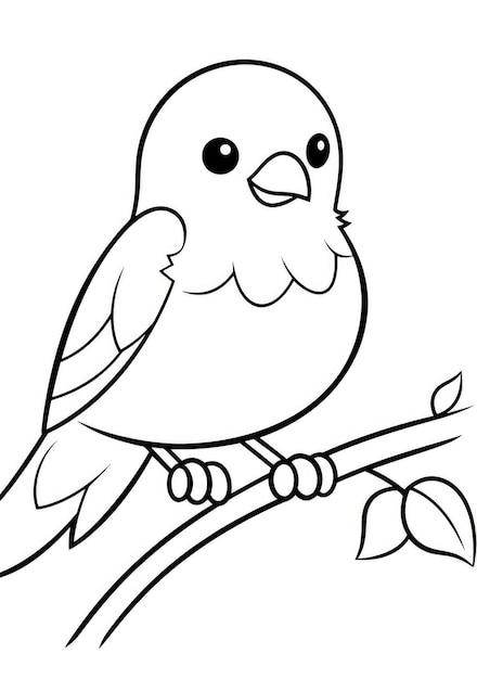 Premium ai image cute bird for kids coloring page