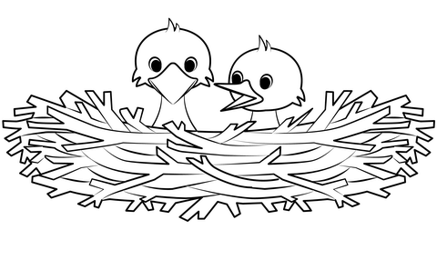 Dibujo de nido de pãjaro para colorear dibujos para colorear imprimir gratis