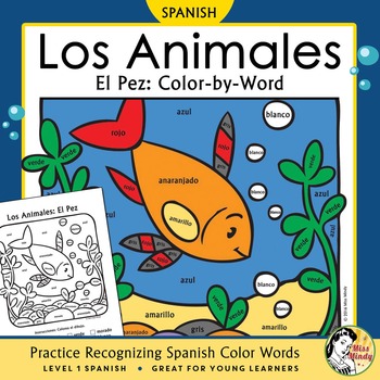 Los animales el pez recognizing spanish color names color