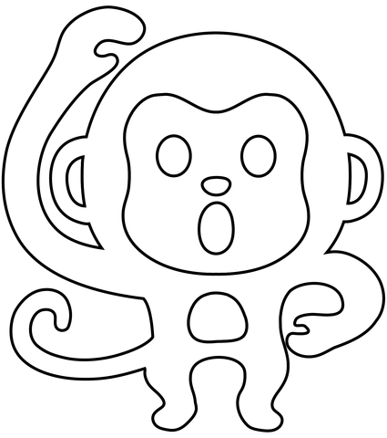 Monkey emoji coloring page free printable coloring pages