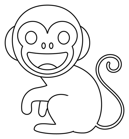 Monkey emoji coloring page free printable coloring pages