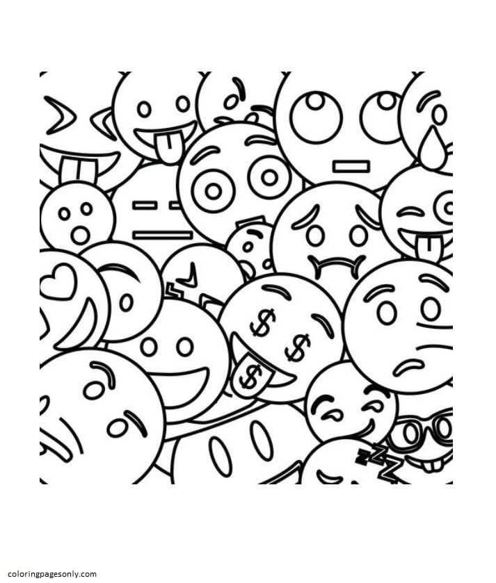 Emoji coloring pages