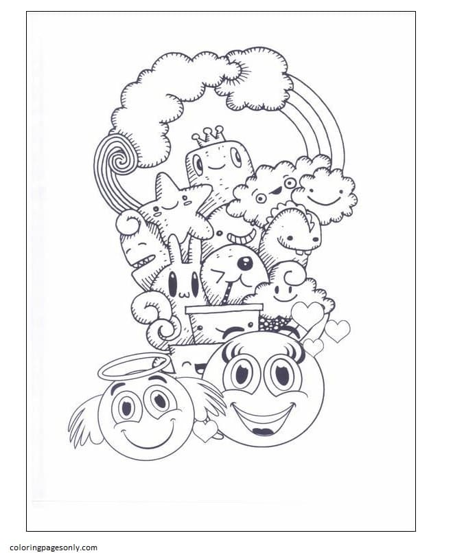 Emoji coloring pages