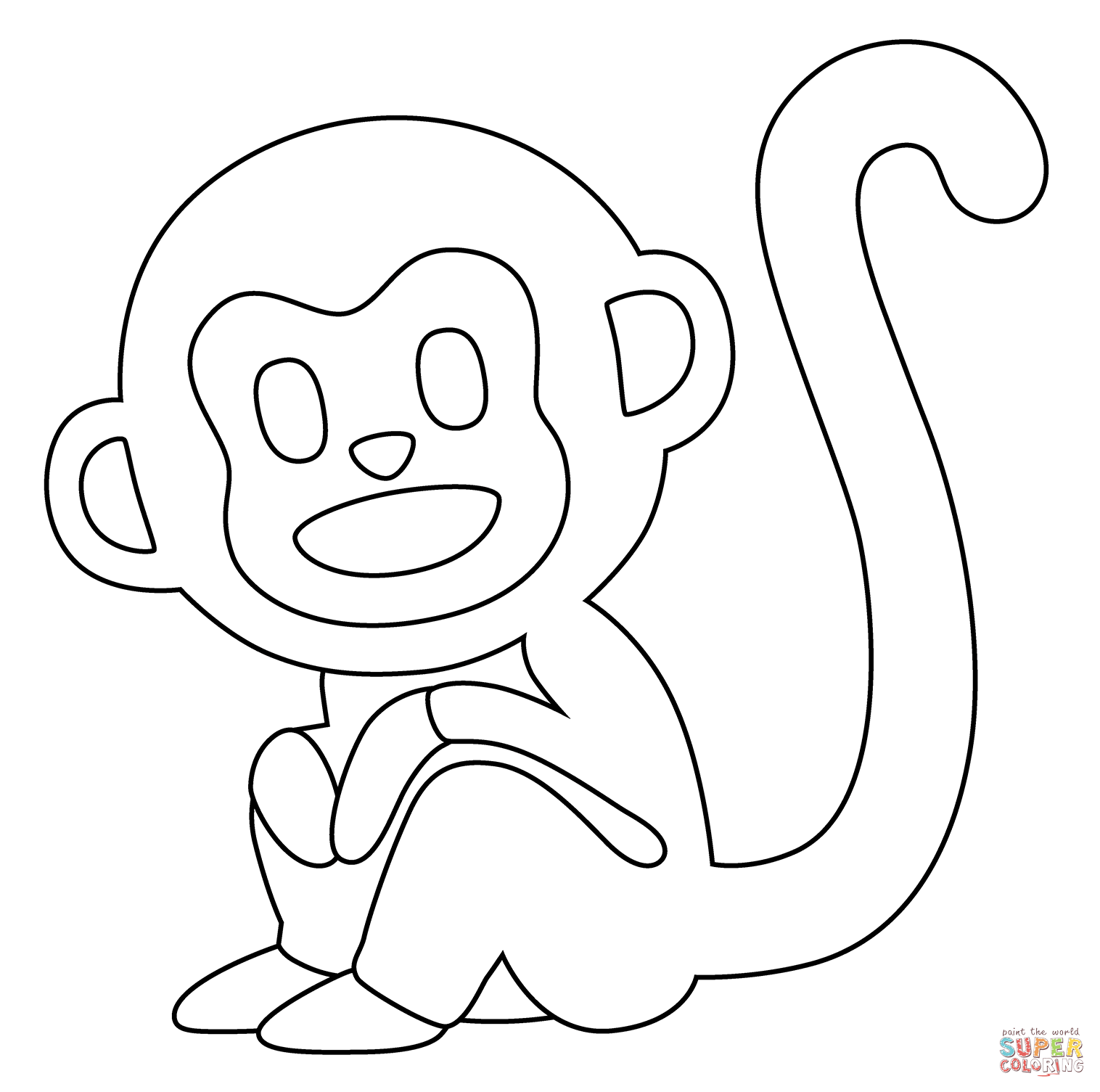 Monkey emoji coloring page free printable coloring pages