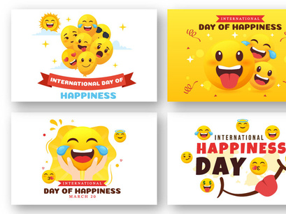 World happiness day illustration by denayuneep