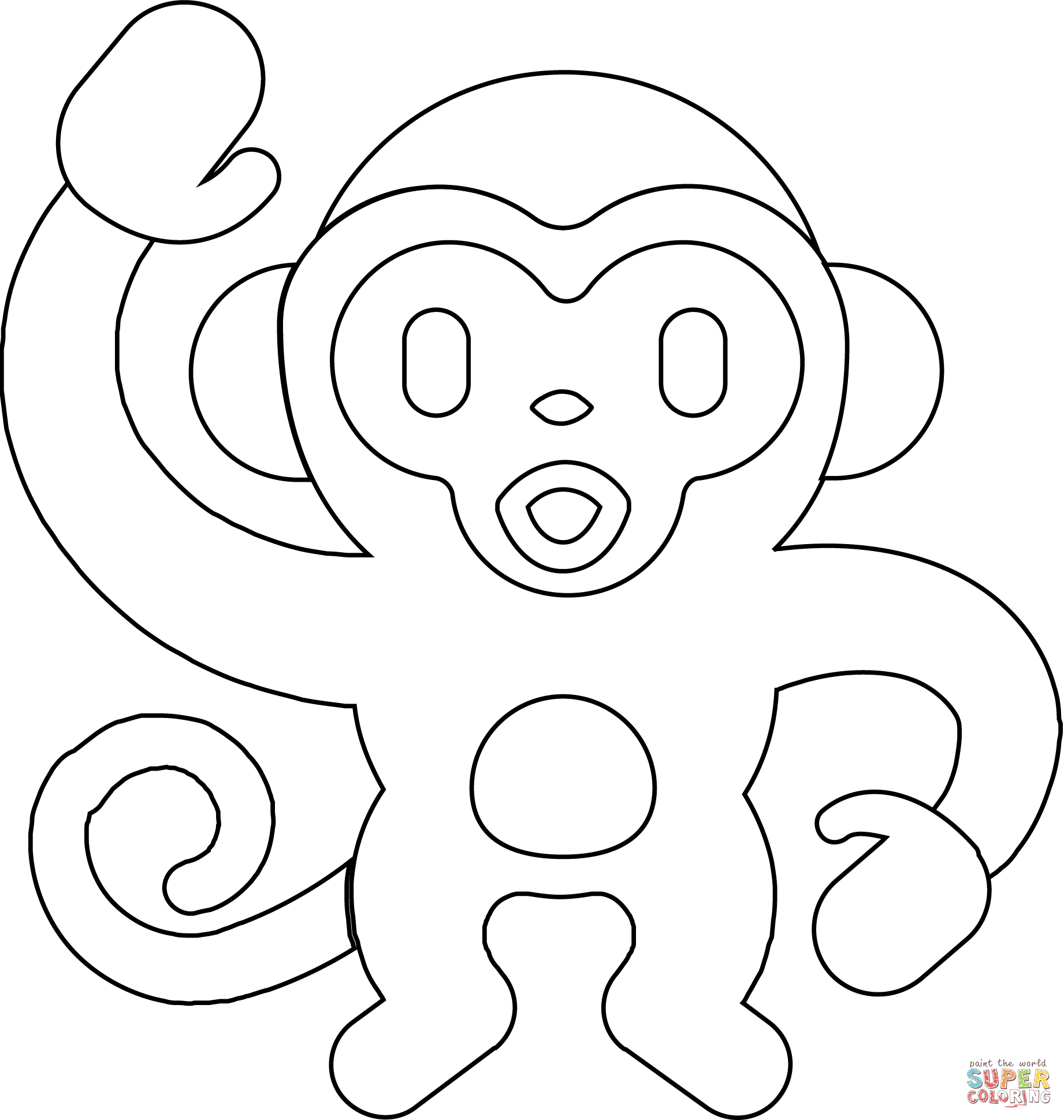 Monkey emoji coloring page free printable coloring pages