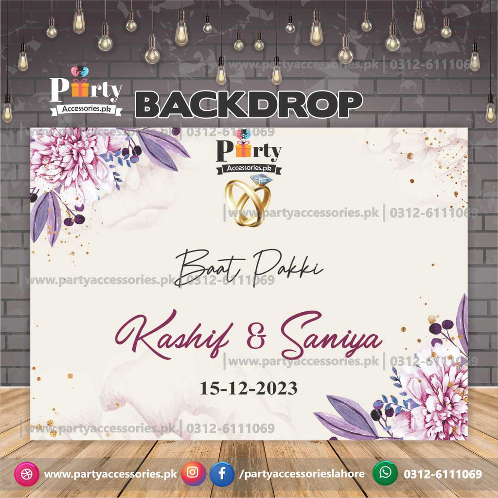 Baat pakki customized party backdrop in elegant floral design â