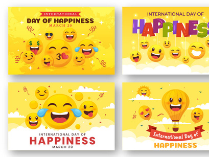 World happiness day illustration by denayuneep