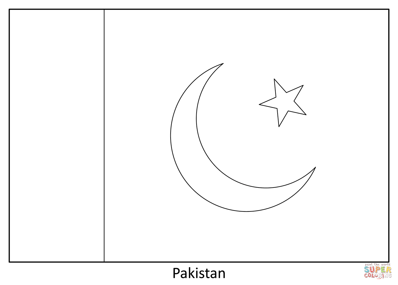 Flag of pakistan coloring page free printable coloring pages