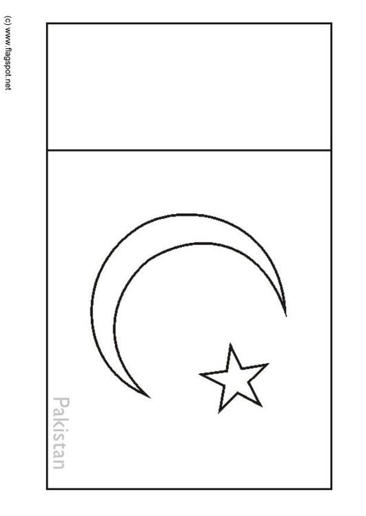 Coloring page flag pakistan