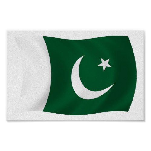 Pakistan flag poster print zazzle pakistan flag pakistani flag print