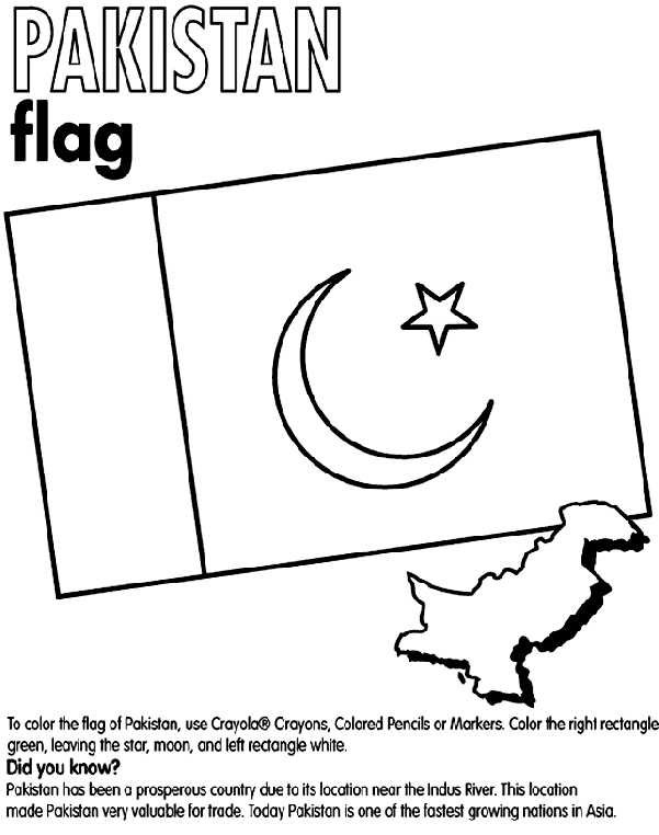 Pakistan on crayola pakistan flag pakistan coloring pages