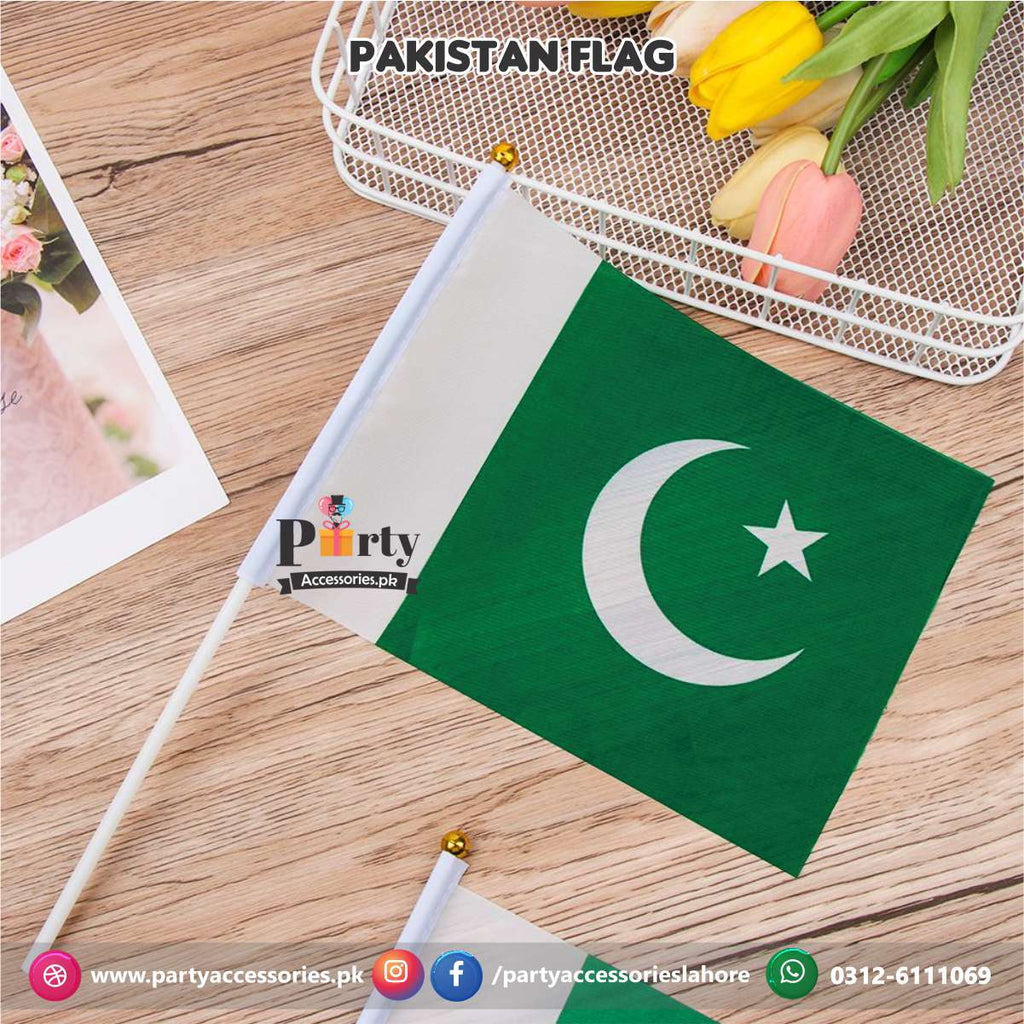 Pakistan independence day celebrations hand flags pack of or â