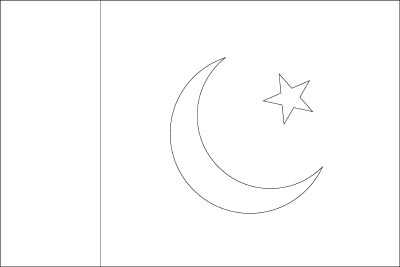 Coloring page for the flag of pakistan